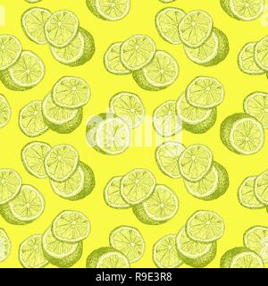 Croquis dessinés à la main, les citrons et les tranches de citron pour chambre d'enfant, jaune clair ou plateau de chaux. Interiors ou frais accessoires et vêtements d'été, Mojito Cocktail limonade ou rétractable. Illustration de Vecteur