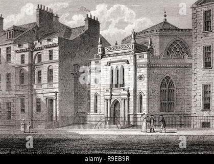 La Chapelle St George, York Place, Édimbourg, Écosse, 19e siècle, les vues à Edimbourg par J. & S. H. Storer Banque D'Images