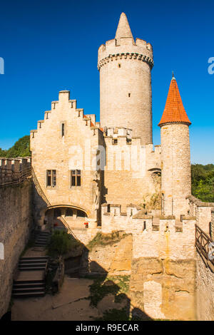 Gothique médiéval château Kokorin, protégée de Kokorinsko, République Tchèque Banque D'Images