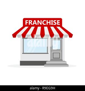 Concept de franchise. Vector illustration. Concept d'affaires dans l'appartement de style. Illustration de Vecteur