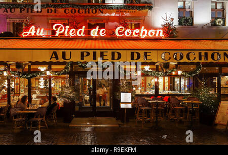 Le célèbre restaurant Au pied de cochon, Paris, France. Banque D'Images