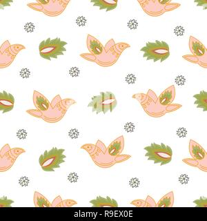 Oriental décoratifs vecteur de couleur blanc motif transparent couleur OISEAUX Vector Illustration Anniversaire Mariage Magic Photo Scrapbooking Digital Livre Bébé Illustration de Vecteur