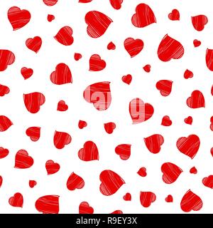 Motif transparente coeurs. Happy Valentines Day greeting. Illustration de Vecteur