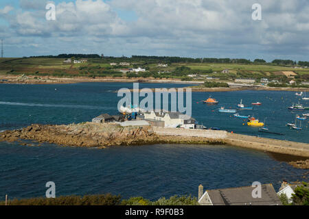 St Mary's Pier et port ; Îles Scilly ; UK Banque D'Images