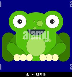 Grenouille dans cartoon style plat. Vector illustration sur un fond de couleur Illustration de Vecteur