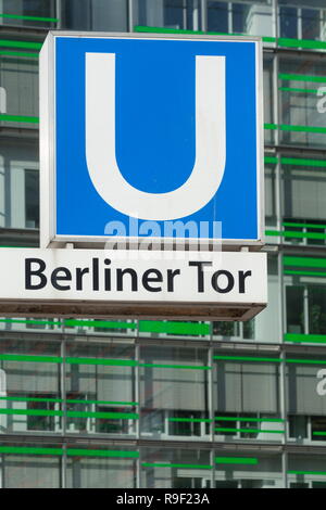 La station de métro Berliner Tor pictogramme, Hambourg, Allemagne, Europe je Pictogramm U-Bahn Haltestelle Berliner Tor, Hamburg, Deutschland, Europa I Banque D'Images