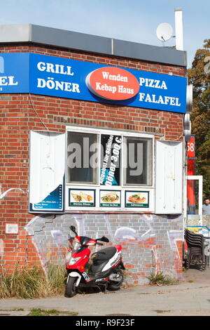 Döner Kebab, Hammerbrook district, Hambourg, Allemagne, Europe je Dönerbude, Stadtteil, Hambourg Hammerbrook, Deutschland, Europa I Banque D'Images