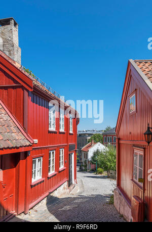 Maisons traditionnelles sur Damstredet, Oslo, Norvège Banque D'Images