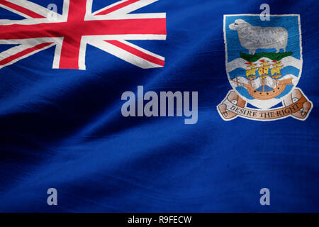 Libre de lisser les îles Falkland, îles Falkland Drapeau Flag Blowing in Wind Banque D'Images