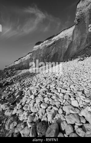 Le Brownstone et falaises de craie ; ville de Hunstanton ; North Norfolk Coast ; England UK Banque D'Images