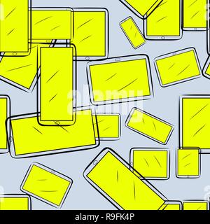 Handphone artistique transparente ou mobilephone résumé arrière-plan dessiné à la main. Les images vectorielles. Illustration de Vecteur