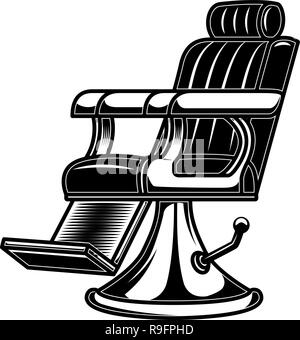 Chaise de barbier illustration dans leur gravure. L'élément de conception de logo, étiquette, panneau, affiche, t shirt. Vector illustration Illustration de Vecteur