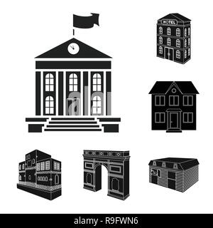 Objet isolé de la construction et de la ville. Ensemble de capacités et d'illustration vectorielle stock d'affaires. Illustration de Vecteur