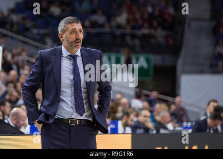 Madrid, Espagne. Dec 23, 2018. Javier Juárez au cours de la victoire sur le Real Madrid Murcie UCAM (80 - 74) en Liga Endesa match de saison régulière (jour 13) célébrée à Madrid (Espagne) à Wizink Centre. Le 23 décembre 2018. Credit : Juan Carlos García Mate/Pacific Press/Alamy Live News Banque D'Images