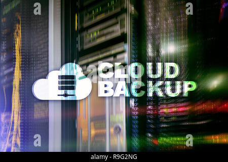 Cloud backup. Server La prévention des pertes de données. La cyber-sécurité. Banque D'Images