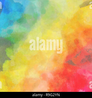 Aquarelle Rainbow background. Illustration numérique couleur simulant la texture du papier à aquarelle véritable. Banque D'Images
