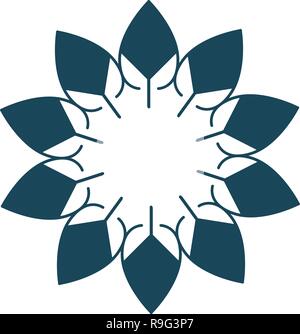 Vector bio et naturels et de l'emblème du modèle de conception de logo, ecology concept, cercle faite avec des feuilles. vector illustration isolé sur fond blanc Illustration de Vecteur