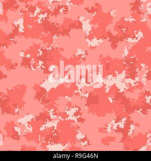 Camo mode surface design. Tuile numérique camouflage. En corail vivant sans nuages couleur camo pattern fashion design. Camouflage tendance Illustration de Vecteur