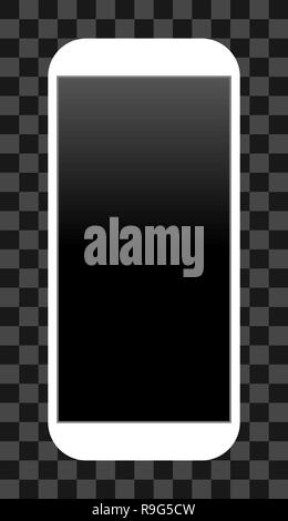 Icône Smartphone - blanc avec noir écran éteint gradient, isolés - vector illustration Illustration de Vecteur