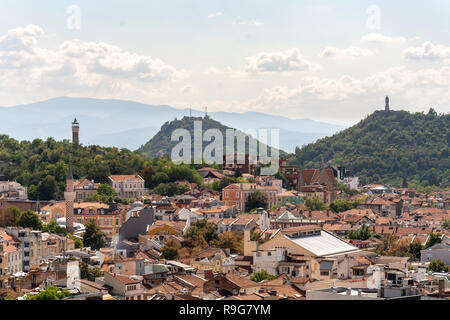 Vue panoramique sur le monument Alyosha à Plovdiv, Bulgaria Banque D'Images