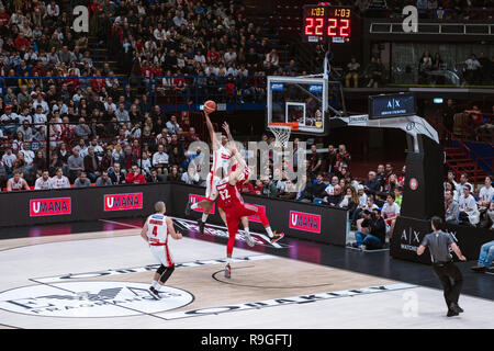 Milan, Italie. Dec 23, 2018. Milan, Italie. 23 Décembre, 2018. Olimpia Milan vs Crédit : Varese, Luca Quadrio/Alamy Live News Banque D'Images