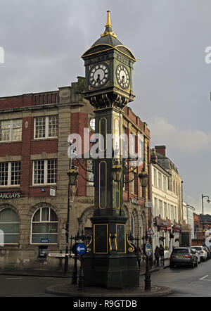 Chamberlain Réveil, Edwardian, fonte, tour de l'horloge, Quartier des bijoutiers, Birmingham, West Midlands, England, UK, Banque D'Images
