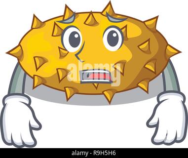 Peur kiwano fruit en forme d'un cartoon Illustration de Vecteur