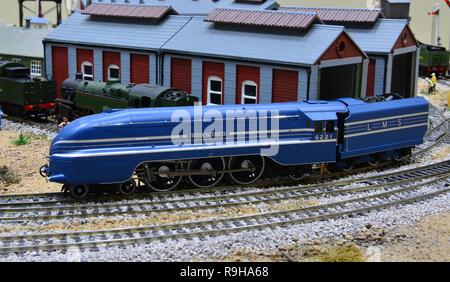 La reine Elizabeth un modèle d'une classe 8P classe couronnement locomotive. Banque D'Images