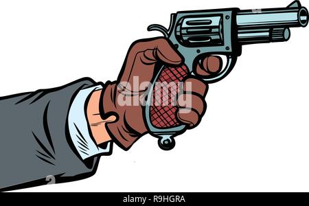 La main avec un revolver Illustration de Vecteur