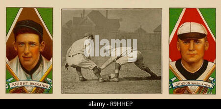 Jack Knight et Walter Johnson, Washington Sénateurs, American Tobacco Company, 1912. Banque D'Images