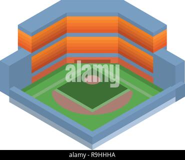 Arène de baseball, icône style isométrique Illustration de Vecteur