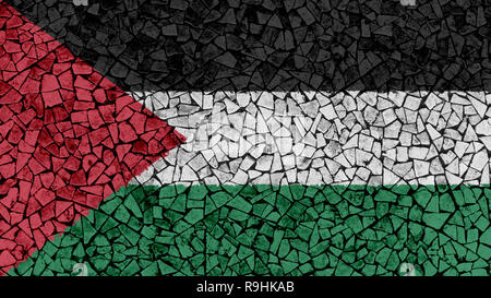 Peinture de la mosaïque de la Palestine Drapeau, texture de fond Banque D'Images