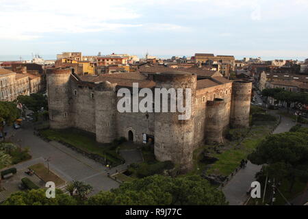 Castello Ursino vue aérienne Banque D'Images