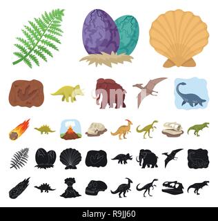 Age,animal,antiquité,art,caricature,Black,collection,design,oeufs,dinosaures dinosaure,éruption,,disparue,flame,footprint,fossiles,gallimimus herbivore,des,icône,,illustration,isolé,logo,jurassique,mammifère,météorite,mammouth parasaurolophus,de,plante,,préhistoriques pterodactyloidea,reste,rock,mer,coquillage,set,signer,stegosaurus,stone,,symbole,triceratops tyrannosaurus,volcan,web,vecteurs vecteur , Illustration de Vecteur