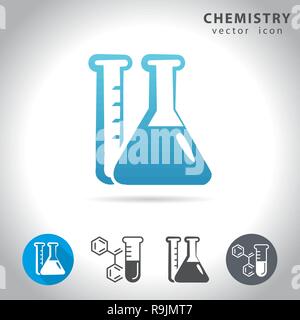 Icon Set Chimie, collection d'icônes tube chimique, vector illustration Illustration de Vecteur