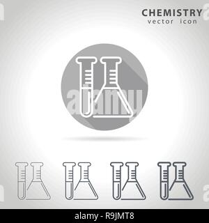 Aperçu de la chimie icon set, collection d'icônes tube chimique, vector illustration Illustration de Vecteur