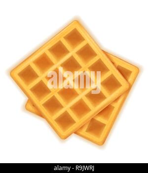 Gaufre belge dessert sucré pour le petit-déjeuner vector illustration isolé sur fond blanc Illustration de Vecteur