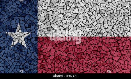 Carreaux de mosaïque Peinture de Texas Drapeau, fond d'Etat des Etats-Unis Banque D'Images