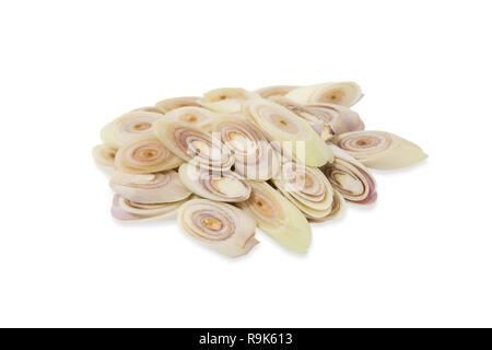 Tranches de lemon grass isolated on white background with clipping path Banque D'Images