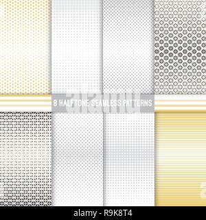 Jeu de vector pattern transparente. Résumé fond demi-teinte. Textures stylé et moderne. Répéter les grilles avec les formes géométriques de la taille différente. G Illustration de Vecteur