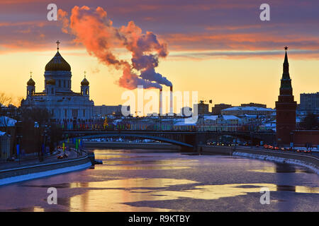 Coucher de soleil sur Moscou Banque D'Images