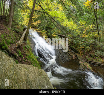 Cascade de chutes tonitruantes, Green Mountain National Forest, Woodstock, Vermont Banque D'Images