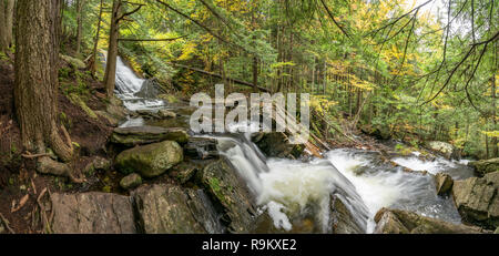 Cascade de chutes tonitruantes, Green Mountain National Forest, Woodstock, Vermont Banque D'Images