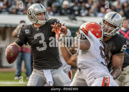 Oakland, Californie, USA. 2 Décembre, 2012. Oakland Raiders quart-arrière Carson Palmer (3) le dimanche à O.co Coliseum à Oakland, CA. Le Browns défait les Raiders 20-17. Crédit : Al Golub/ZUMA/Alamy Fil Live News Banque D'Images