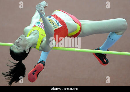 Prague, République tchèque. 7 mars, 2015. L'Europe d'athlétisme en salle 2015 à Prague, en République tchèque, le samedi, 7 mars 2015. Ruth Beitia d'Espagne participe à la cause des femmes au cours de la finale du saut en hauteur en salle d'Europe d'athlétisme 2015. Credit : Slavek Ruta/ZUMA/Alamy Fil Live News Banque D'Images