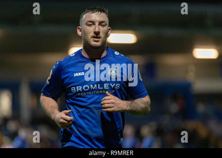 ASHTON-under-Lyne, Royaume-Uni. Dec 26, 2018. Un match de football entre Curzon Ashton Ashton et FC United FC dans la Ligue nationale Nord. Score final au stade de Tameside, Curzon Ashton 2-4 Ashton United. © Crédit : Matthieu Lofthouse/Alamy Live News Banque D'Images