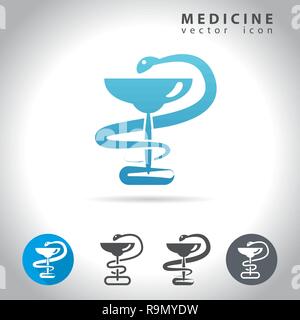 Icon Set médecine, collection de serpents et tasses médical icônes, vector illustration Illustration de Vecteur