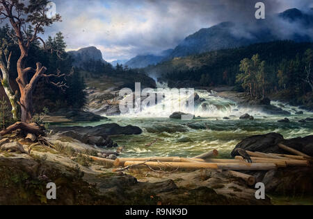 L Labro Falls à Kongsberg par Thomas Fearnley (1802-1842), huile sur toile, 1837 Banque D'Images