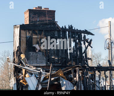 Burnt Out reste d'un immeuble de bureaux détruits par le feu Banque D'Images