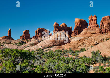 Jardin d'Eden, Arches National Park, Moab, Utah, USA, Amérique du Nord Banque D'Images